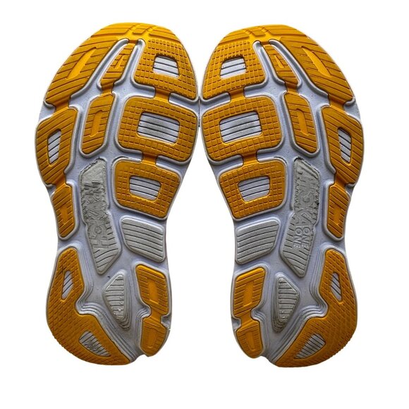 Hoka Women’s Coral & Yellow Mesh Bondi 7 Cushioned Running Shoes Trainers Size 9 - Picture 8 of 8